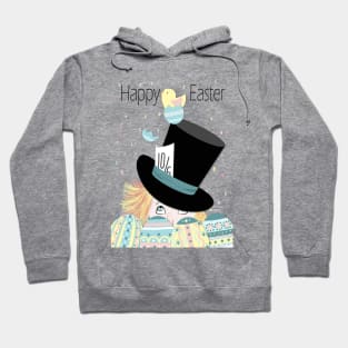 Cute Easter Mad Hatter Eggs and Chick Hoodie